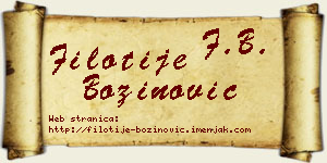 Filotije Božinović vizit kartica